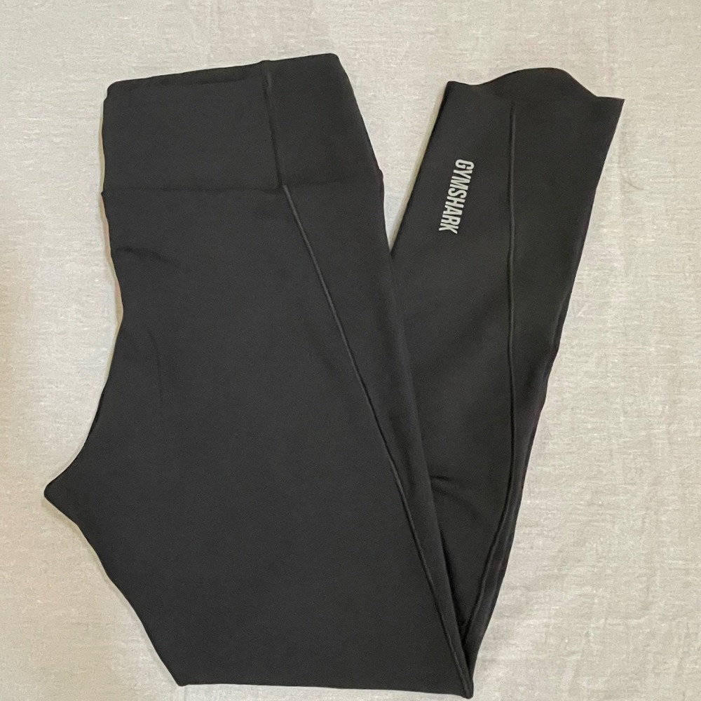 Gymshark Womens Black Logo Leggings Athleisure Workout Fitness Size M